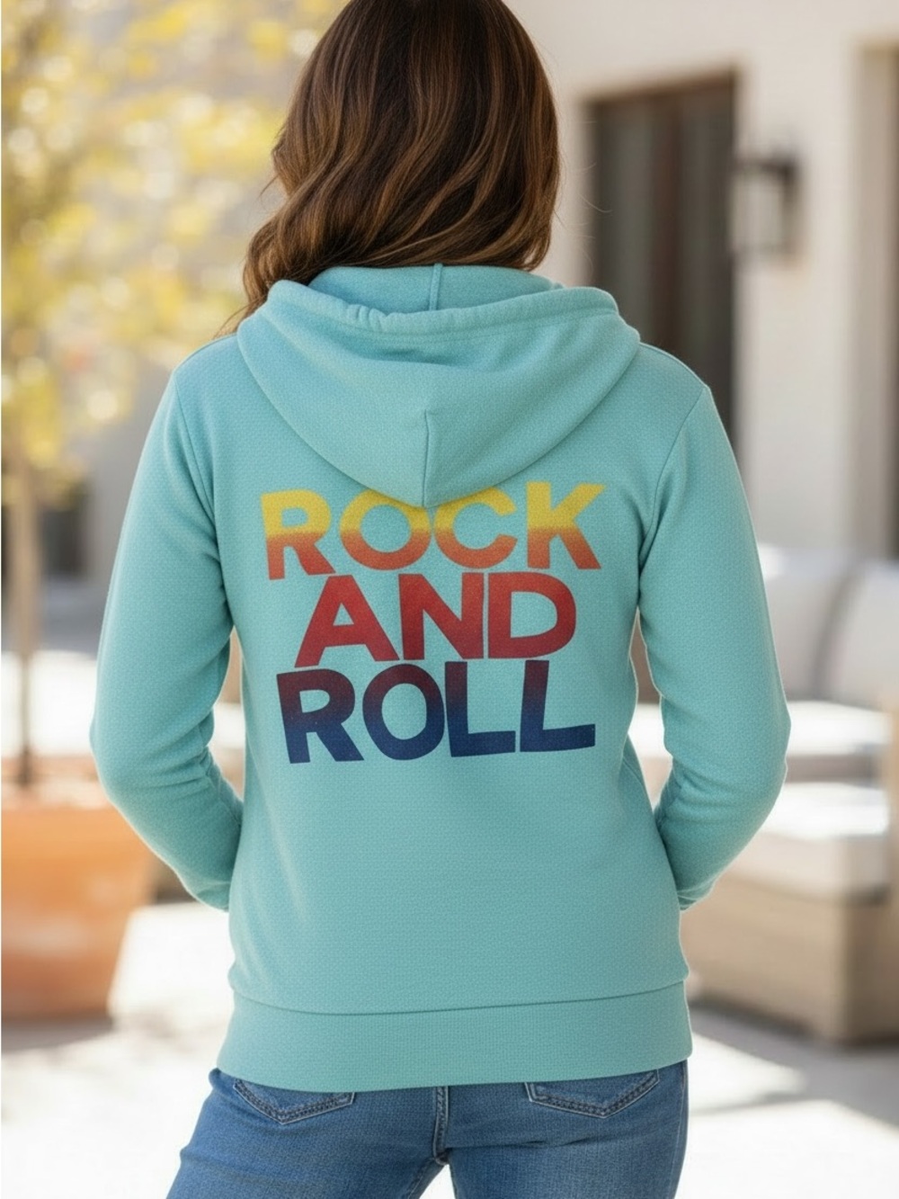 RARE AVIATOR NATION ROCK AND ROLL TURQUOISE SWEATSHIRT